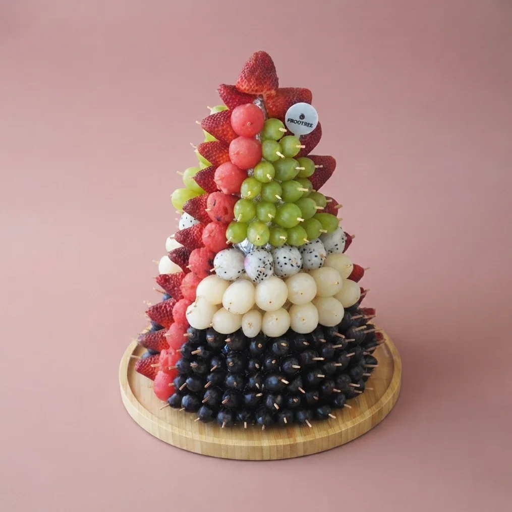 UAE Flag Cut Fruits Pyramid