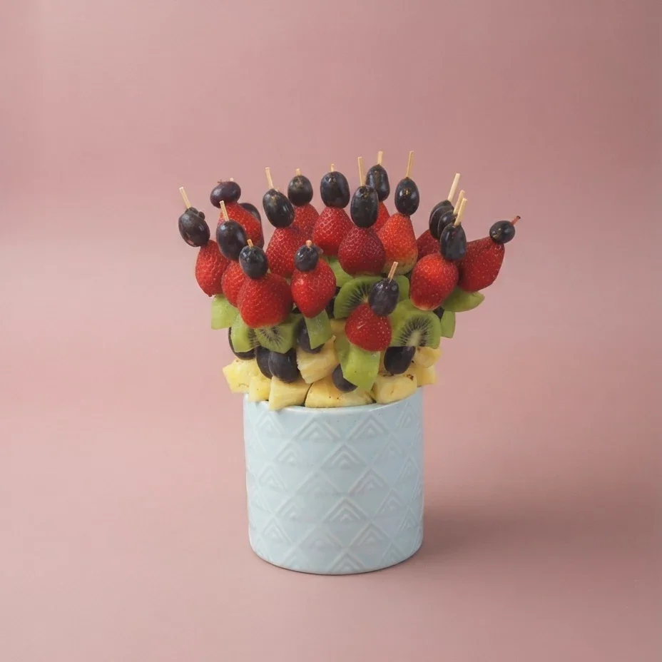 Berries-Kiwi Cut Fruit Vase