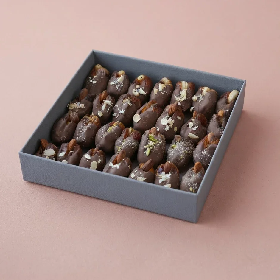 Nuts and Dates Chocolate Square Box